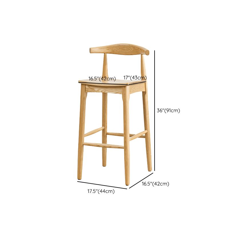 Industrial Style Counter Chair Solid Wood Footrest Counter Stool for Restaurant Clearhalo 'Bar Furniture' 'Bar Stools' 'bar_stools' 'furn' 'furn_bar_stools' 'Furniture' 'Kitchen & Dining Furniture' 1200x1200_c5dbb931-d787-4199-a923-723847b59f52