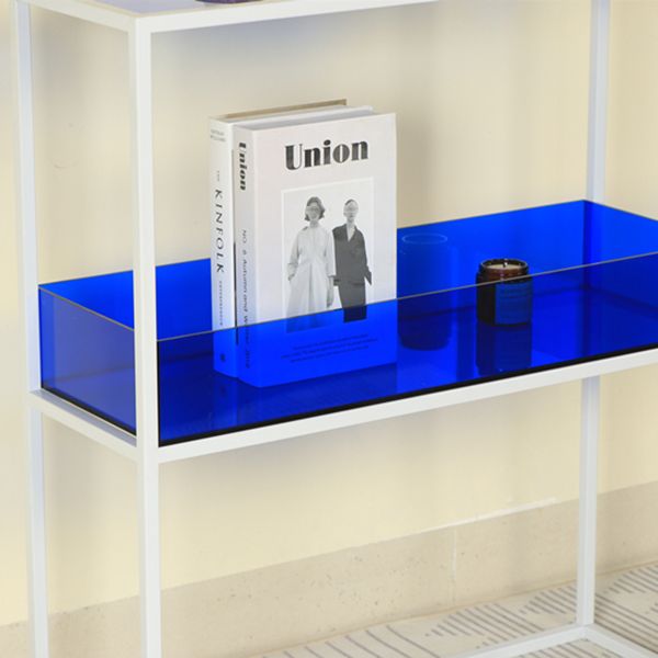 Open Scandinavian Etagere Bookshelf with White Iron Frame Acrylic Shelf Clearhalo 'Bookcases' 'furn' 'furn_bookcases' 'Furniture' 'furniture_bookcases' 'Office Furniture' 1200x1200_c5dbde28-cf68-4ac4-9a1a-dbfd537a3f9d