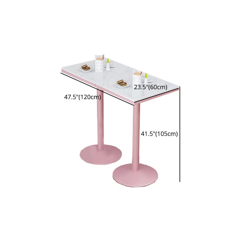 Stone Bar Dining Table Modern Bar Table with Iron Base for Dining Room Clearhalo 'Bar Furniture' 'Bar Tables' 'bar_tables' 'furn' 'furn_bar_tables' 'Furniture' 'furniture_bar_tables' 'Kitchen & Dining Furniture' 1200x1200_c5dc4d46-2885-4b53-a9f9-8ab0ff0527d9