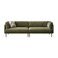 Contemporary Simple Cushions Sofa Tuxedo Arm Faux Leather Seating