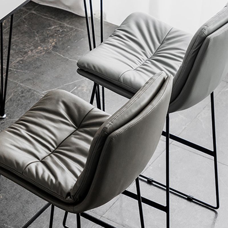 Modern Backrest Armless Counter Stool Iron Cafe Bar Stool with Cushion Clearhalo 'Bar Furniture' 'Bar Stools' 'bar_stools' 'furn' 'furn_bar_stools' 'Furniture' 'Kitchen & Dining Furniture' 1200x1200_c5de3194-44b8-4f55-997f-1b7b39d9e9f3