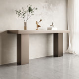 Stone Bar Dining Table Modern Rectangle Bar Table with Double Pedestal for Porch Clearhalo 'Bar Furniture' 'Bar Tables' 'bar_tables' 'furn' 'furn_bar_tables' 'Furniture' 'furniture_bar_tables' 'Kitchen & Dining Furniture' 1200x1200_c5e10e9b-5316-4d7f-94c9-f9f132c473da