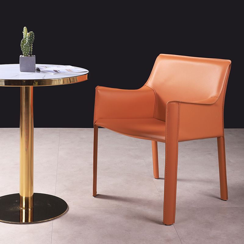 Silla de comedor tapizada silla lateral de comedor de cuero sinté