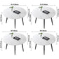 Modern Style Sintered Stone Dining Table White Round Home Table with 4 Legs Clearhalo ' dining_table' 'Dining Tables & Seating' 'Dining Tables' 'Furniture' 'furniture_dining_table' 'Kitchen & Dining Furniture' 'kitchen&dining_furn' 'kitchen' 'kitchen_dining_table' 1200x1200_c5e1e241-3c30-4d6b-aa56-ed2160a58a24