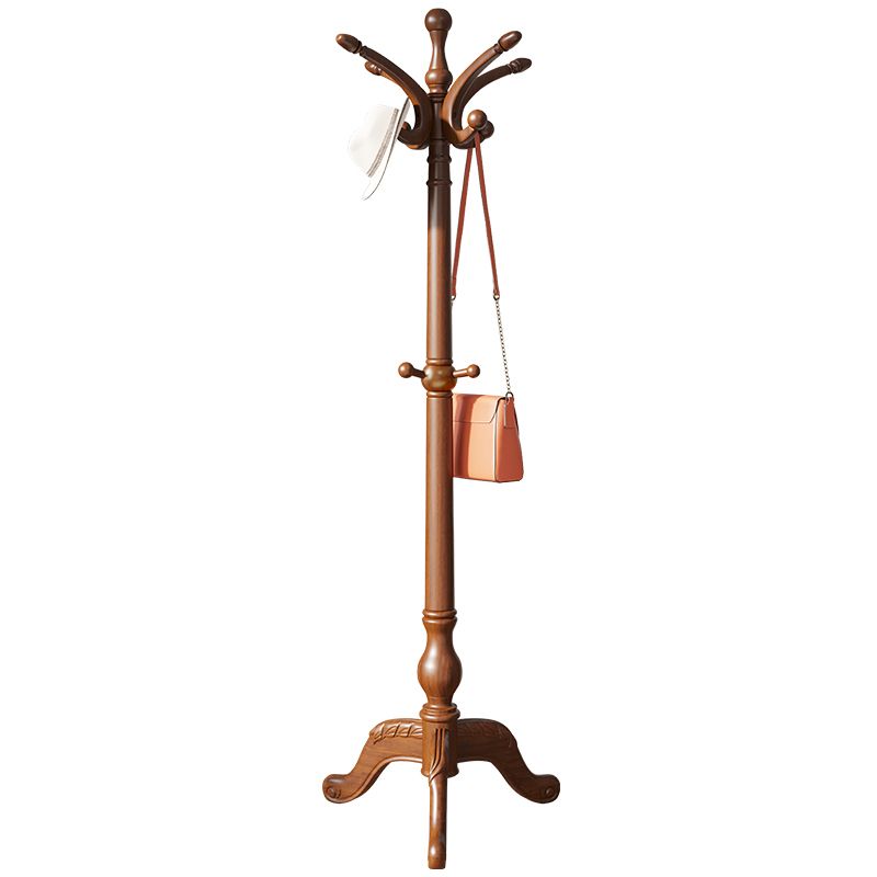 Solid Wood Entry Coat Rack Traditional Style Simple Living Room Floor Coat Hanger Clearhalo 'Entry & Mudroom Furniture' 'furn' 'furn_hall_tree_coat_racks' 'Furniture' 'Hall Trees & Coat Racks' 'hall_tree_coat_racks' 1200x1200_c5e24eb1-f368-4145-ad7b-72d3c8f3ef86