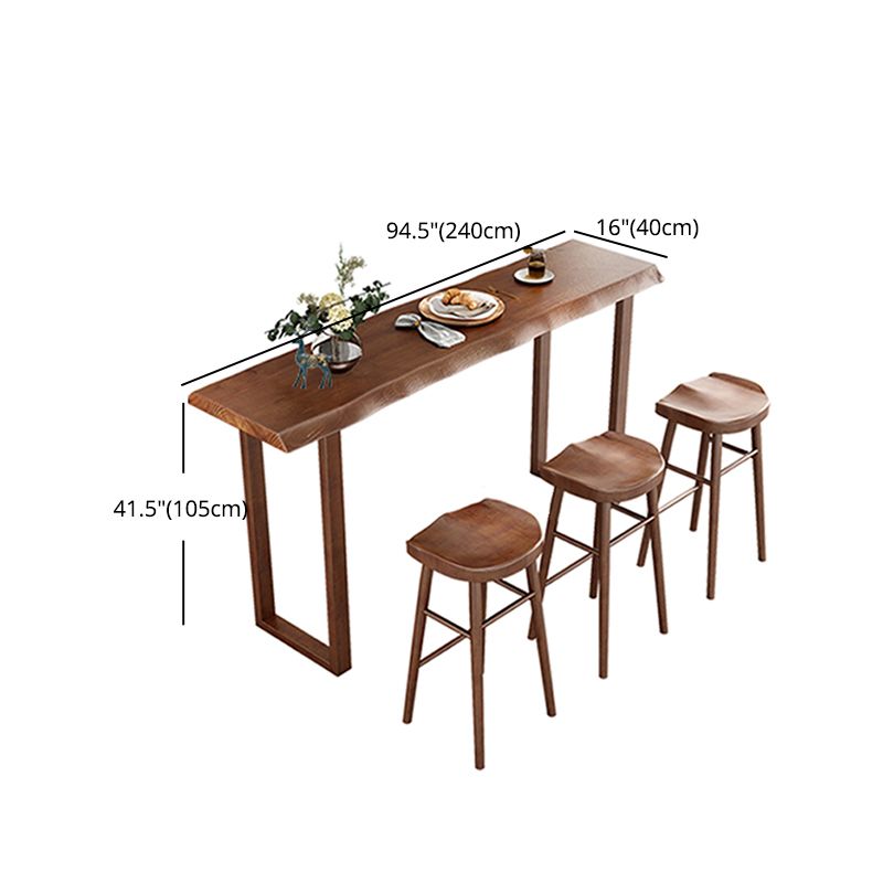 Wood Bar Dining Table Modern Bar Table with Sled Base for Milk Tea Shop Clearhalo 'Bar Furniture' 'Bar Tables' 'bar_tables' 'furn' 'furn_bar_tables' 'Furniture' 'furniture_bar_tables' 'Kitchen & Dining Furniture' 1200x1200_c5e2ac7f-fd15-4e90-b22f-ee2d54edf883