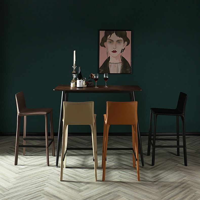 Modern Style Bar-stool Leather Counter Bar Stool with Metal Legs for Kitchen Clearhalo 'Bar Furniture' 'Bar Stools' 'bar_stools' 'furn' 'furn_bar_stools' 'Furniture' 'furniture_bar_stools' 'Kitchen & Dining Furniture' 1200x1200_c5e2efa4-c6e0-498d-90c4-44b25d232582
