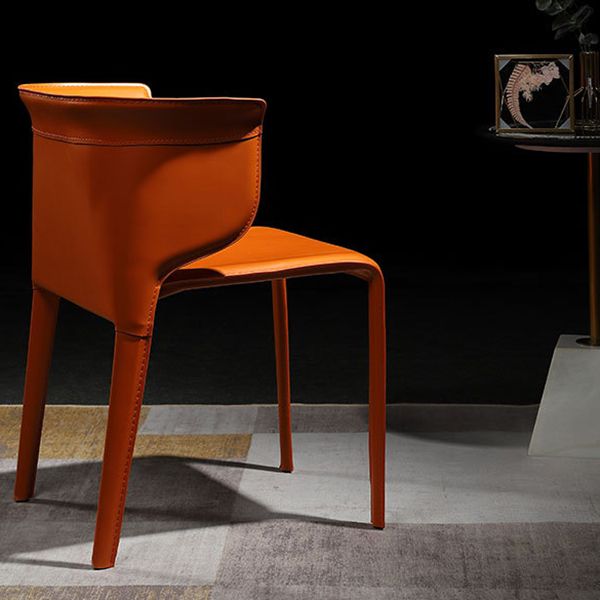 Contemporary Leather Dining Chair Arm Wingback Side Chair for Home Use Clearhalo 'Dining Chairs' 'Dining Tables & Seating' 'dining_chair' 'furn' 'furn_dining_chair' 'Furniture' 'Kitchen & Dining Furniture' 1200x1200_c5e342bf-56a0-477c-9968-6a6082ddb707