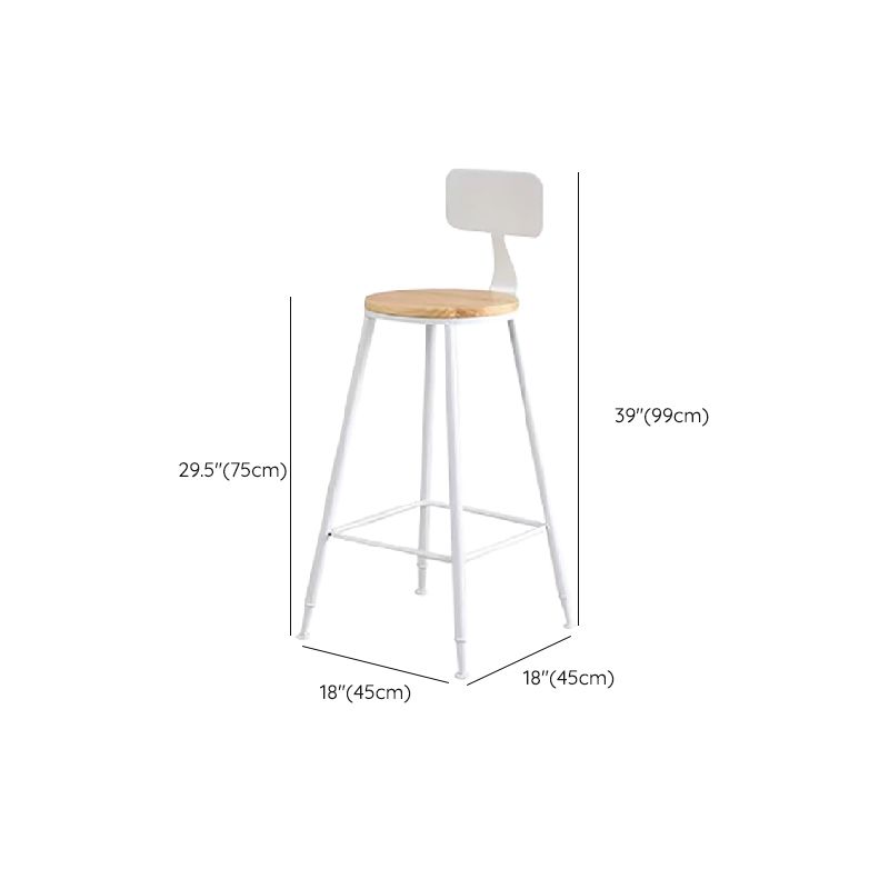 Taburete de madera maciza, taburete contemporáneo sin brazos para sala de estar