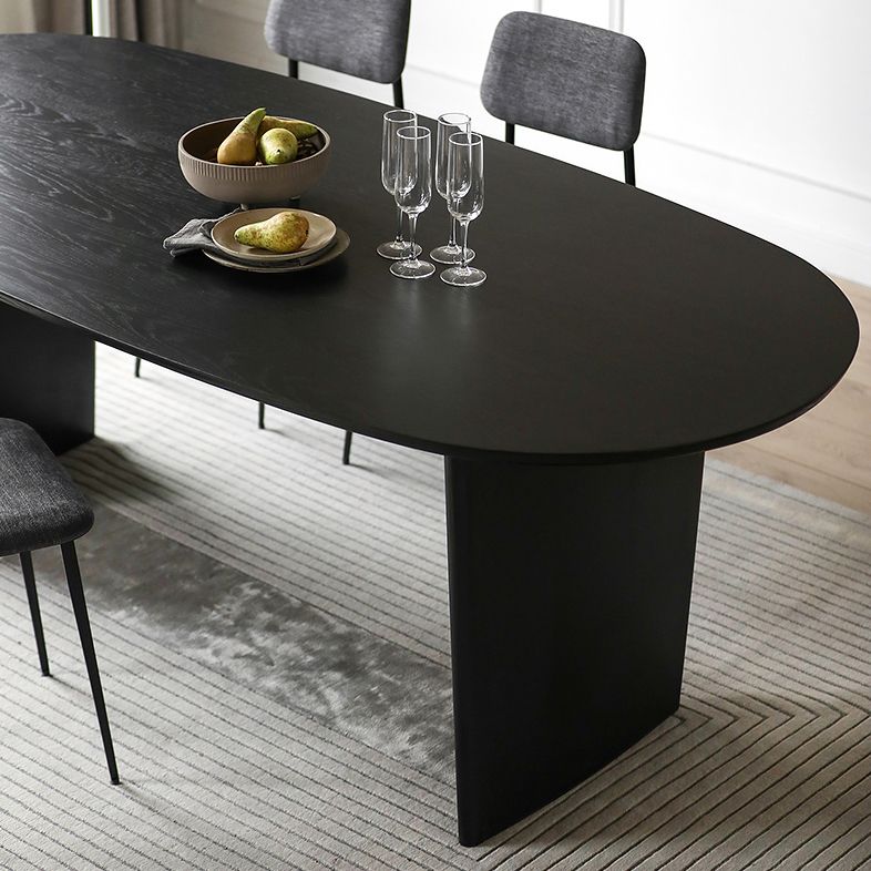 Solid Wood Contemporary Oval Dining Table Black Wood Top Table for Dining Room Clearhalo ' dining_table' 'Dining Tables & Seating' 'Dining Tables' 'furn' 'furn_dining_table' 'Furniture' 'furniture_dining_table' 'Kitchen & Dining Furniture' 'kitchen&dining_furn' 'kitchen' 'kitchen_dining_table' 1200x1200_c5e73684-a682-42fe-8cd9-d2bbd790e99f