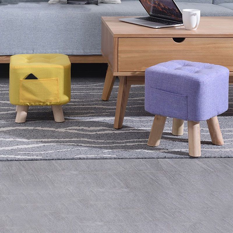 Modern Ottoman Fabric Upholstered Tufted Solid Color Pocket Square Ottoman with Chair Legs Clearhalo 'furn' 'furn_ottomans_poufs' 'Furniture' 'Living Room Furniture' 'Ottomans & Poufs' 'ottomans_poufs' 1200x1200_c5e7b6ec-5d87-4473-bc6e-37923dad345b