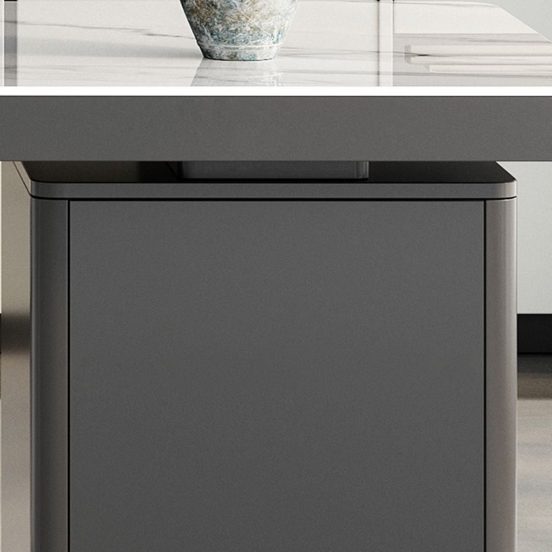 29.25-inch H Hedendaagse computerbureau gebogen stenen bureau