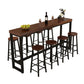 Contemporary Solid Wood Bar Dining Table Rectangle Bar Table in Brown