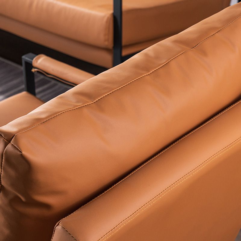 Sofá de brazo cuadrado de cuero moderno de mediados de siglo 32.2 "H para sala de estar