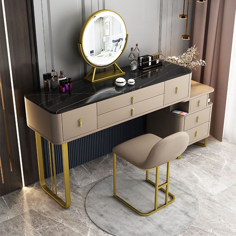 Dennenhout 7 laden dressoir met stenen top make-up ijdelheid voor bedroon