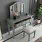Traditional 3-Drawer Wood Dressing Table with Mirror Makeup Vanity Stool Clearhalo 'Bedroom Furniture' 'furn' 'furn_makeup_vanities' 'Furniture' 'Makeup Vanities' 'makeup_vanities' 1200x1200_c5eb42e8-adfe-4509-97ca-69ee03c8d804