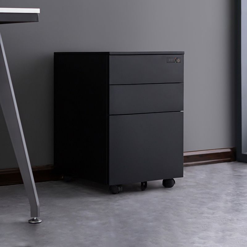 Zeitgenössische Aktenschränke Stahlrahmen Elektronische Sperrdateischrank mit Rädern