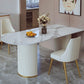 Sintered Stone Dining Table Traditional Luxury White Table for Kitchen