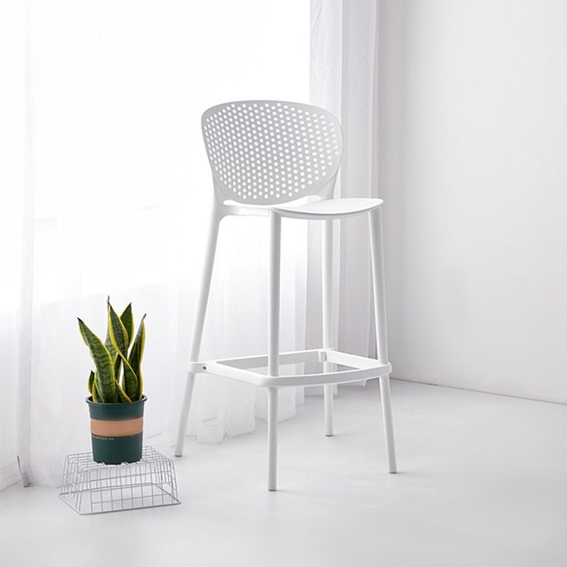 Taburete de plástico con respaldo bajo industrial, taburetes de altura para cocina