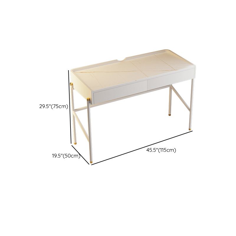 2 Drawers Makeup Table Desk Contemporary White Solid Wood Vanity Clearhalo 'Bedroom Furniture' 'furn' 'furn_makeup_vanities' 'Furniture' 'Makeup Vanities' 'makeup_vanities' 1200x1200_c5ee15d4-de99-47e7-865c-d9d35ba7ea05