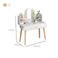 Scandinavian 28.7" Height Wooden Table Make-up Vanity with Mirror