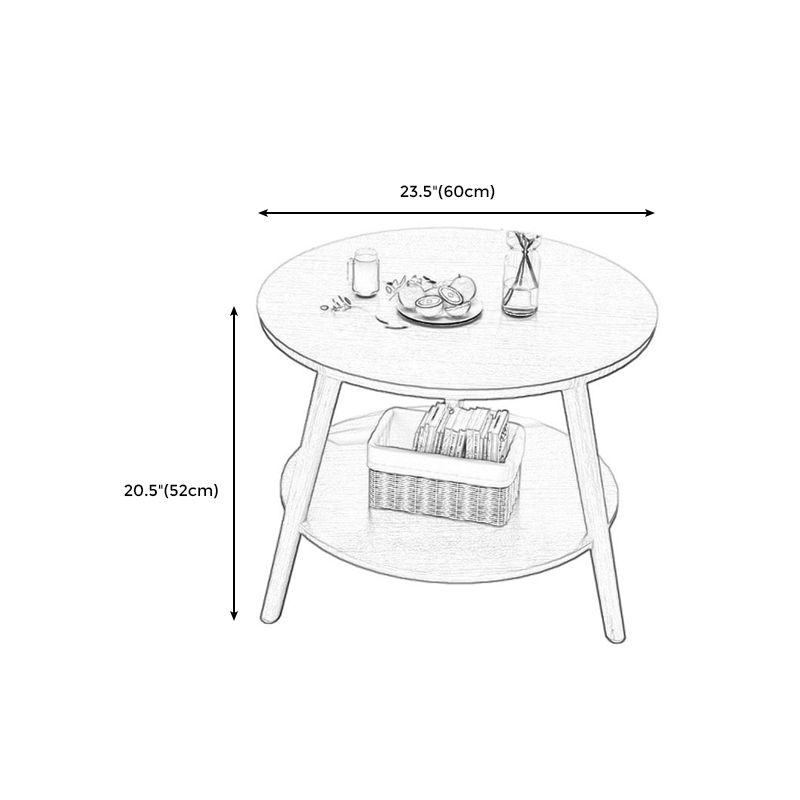 Contemporary 3 Legs End Table Round Wood Top Side Table for Living Room