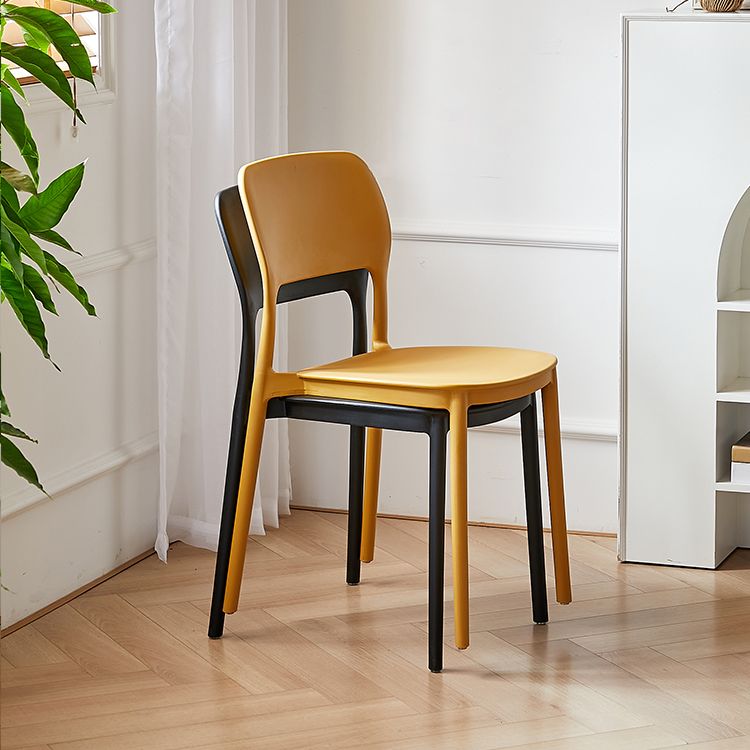 Scandinavian Plastic Stacking Dining Chairs Armless Open Back Chairs Clearhalo 'Dining Chairs' 'Dining Tables & Seating' 'dining_chair' 'furn' 'furn_dining_chair' 'Furniture' 'furniture_dining_chair' 'Kitchen & Dining Furniture' 1200x1200_c5ef9199-e57b-41a3-be09-6a351c96e338