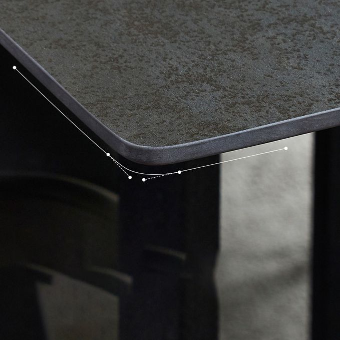 Industrial Rectangle Table Sintered Stone Table with Metal Legs for Home Clearhalo 'Dining Tables & Seating' 'Dining Tables' 'dining_table' 'furn' 'furn_dining_table' 'Furniture' 'Kitchen & Dining Furniture' 1200x1200_c5f2ecd7-757e-4373-b58b-05daf6170bf5