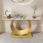 1-shelf 31.5" Tall Console Table Modern Stone Accent Table for Hall
