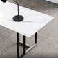 Rectangle Stone Top Office Desk escritura industrial con base de metal para la oficina