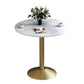 Glam Style Dining Table Round Stone Top Dinner Table Kitchen Home Clearhalo 'Dining Tables & Seating' 'Dining Tables' 'dining_table' 'furn' 'furn_dining_table' 'Furniture' 'furniture_dining_table' 'Kitchen & Dining Furniture' 'kitchen' 'kitchen_dining_table' 1200x1200_c5f482da-63cb-4d2d-ac87-6a0510f2ccc2