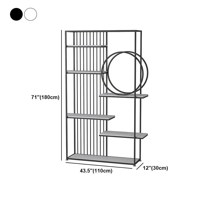 Glam Style Open Bookshelf Metal 6-shelf Bookcase for Home Office Clearhalo 'Bookcases' 'furn' 'furn_bookcases' 'Furniture' 'furniture_bookcases' 'Office Furniture' 1200x1200_c5f4a9c0-f379-411e-990e-848e2bda635c