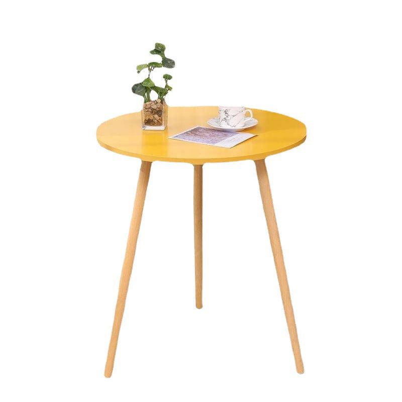 Mesa moderna de 3 piernas Mesa de madera maciza redonda de madera maciza para sala de estar