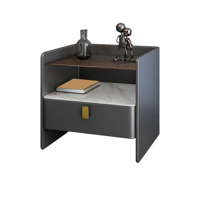 Top in vetro Top da 19 pollici H Night Table Open Open Archite Modern 1-Drawer Endstand