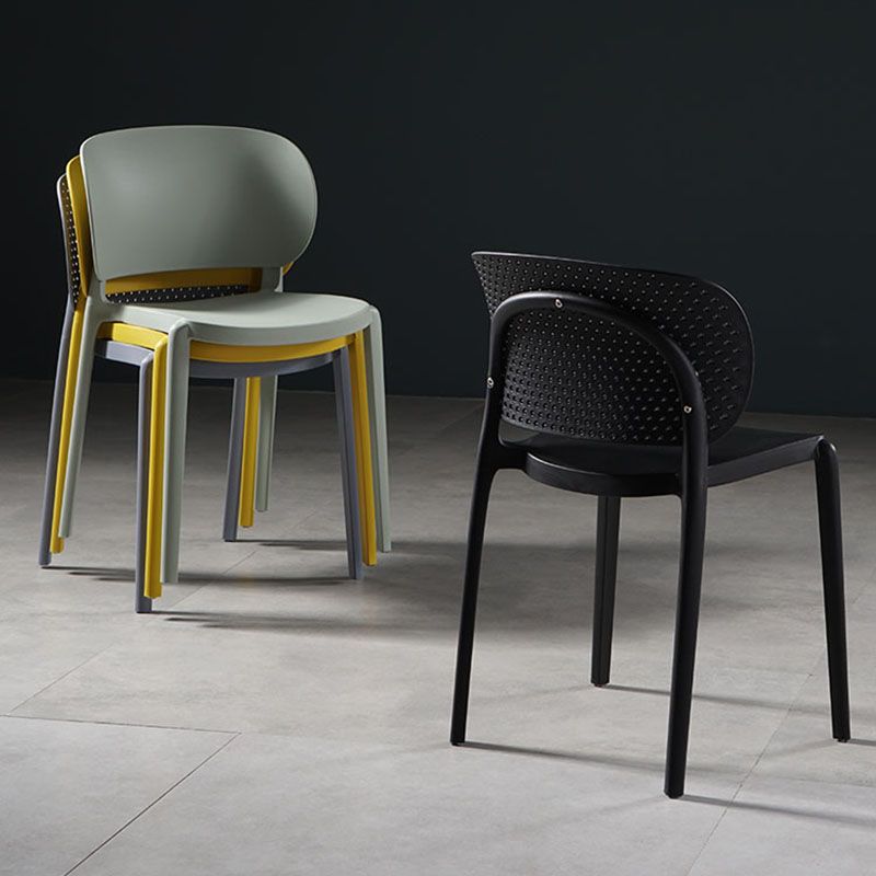 Contemporary Open Back Chairs Dining Armless Side Chairs with Plastic Legs Clearhalo ' kitchen&dining_furn' 'Dining Chairs' 'Dining Tables & Seating' 'dining_chair' 'furn' 'furn_dining_chair' 'Furniture' 'furniture_dining_chair' 'Kitchen & Dining Furniture' 'kitchen' 1200x1200_c5f5035f-52d9-4595-bc30-85e7d810b7d7