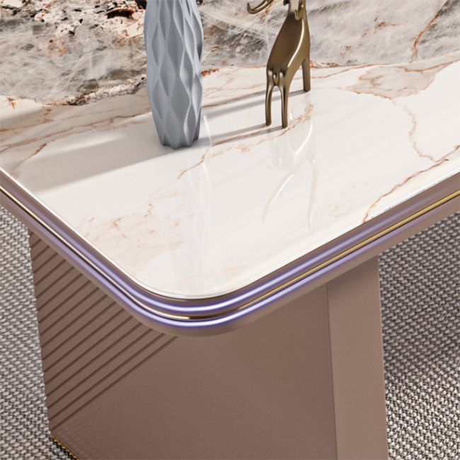 Rectangular Shaped Stone Office Desk 2 Legs Writing Desk in Brown Clearhalo 'furn' 'furn_office_desk' 'Furniture' 'Office Desks' 'Office Furniture' 'office_desk' 1200x1200_c5f52ce5-0b69-4214-8ca2-a10b5786bec7