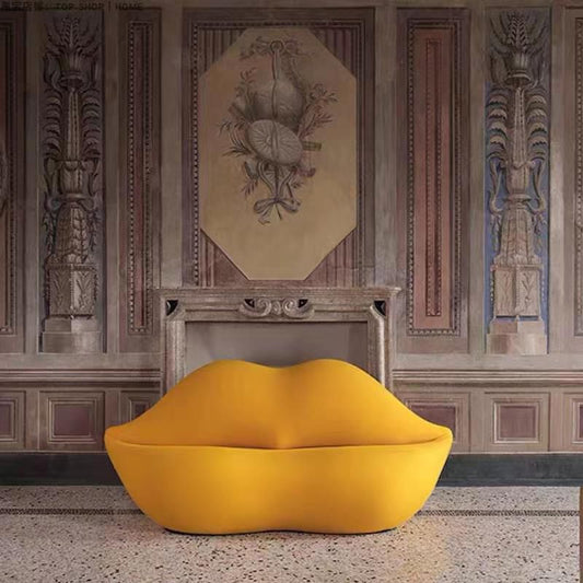 Dichiarazione di modernismo divano divano stazionario a tema labbro in rosso/oro