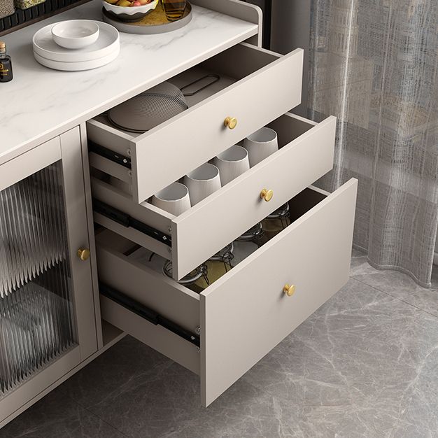 Artificial Wood Living Room Sideboard Gabinete Glam Credenza con cajones y almacenamiento