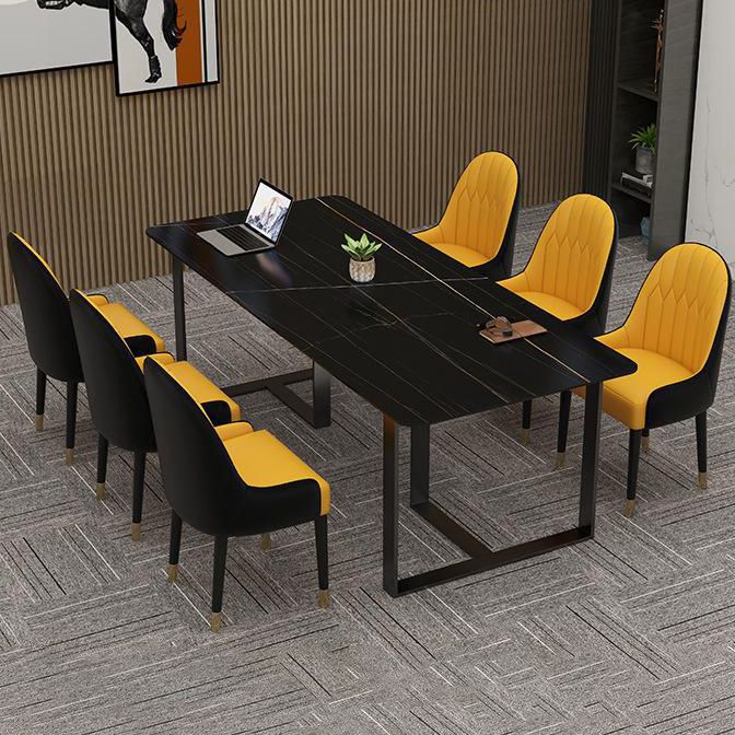 Modern 1/7 Pieces Dining Set Rectangle Stone Dining Table for Milk Tea Shop