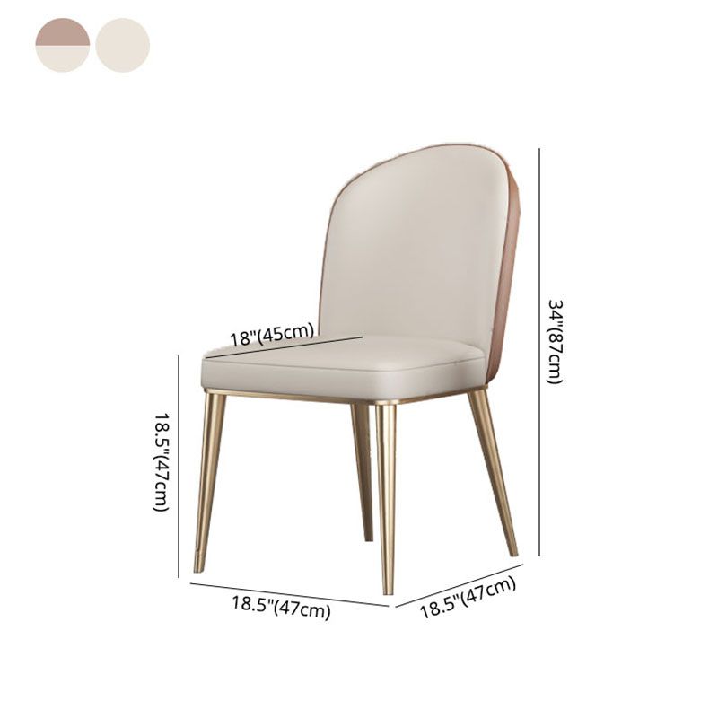 Scandinavian Style Metal Dining Chair Dining Room Armless Solid Back Chair (Set of 2) Clearhalo ' kitchen&dining_furn' 'Dining Chairs' 'Dining Tables & Seating' 'dining_chair' 'furn' 'furn_dining_chair' 'Furniture' 'furniture_dining_chair' 'Kitchen & Dining Furniture' 'kitchen' 1200x1200_c5f5f1b9-7c2f-49db-9107-afb59c621951