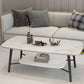Table basse rectangulaire en ardoise, 4 pieds, 1 table de cocktail simple avec étagère de rangement