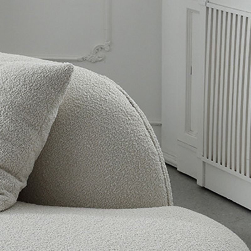 Scandinavian Curved Sofa with Chaise 49.21-In D 4-Seater Sofa