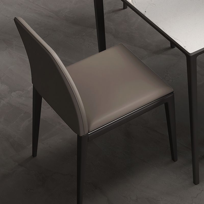Industrial Rectangle Stone Dining Table Metal 4 Legs Dining Table Clearhalo 'Dining Tables & Seating' 'Dining Tables' 'dining_table' 'furn' 'furn_dining_table' 'Furniture' 'Kitchen & Dining Furniture' 1200x1200_c5f65f95-3d44-4d16-be4e-ba254fd11d00