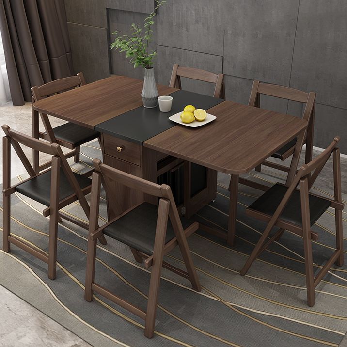 3/5/7 Pieces Modern Folding Solid Wood Multi Purpose Dining Set for Home Clearhalo 'Dining Room Sets' 'Dining Tables & Seating' 'dining_room_set' 'furn' 'furn_dining_room_set' 'Furniture' 'Kitchen & Dining Furniture' 1200x1200_c5f662d7-b3dd-4fda-91f1-7316b1065cff
