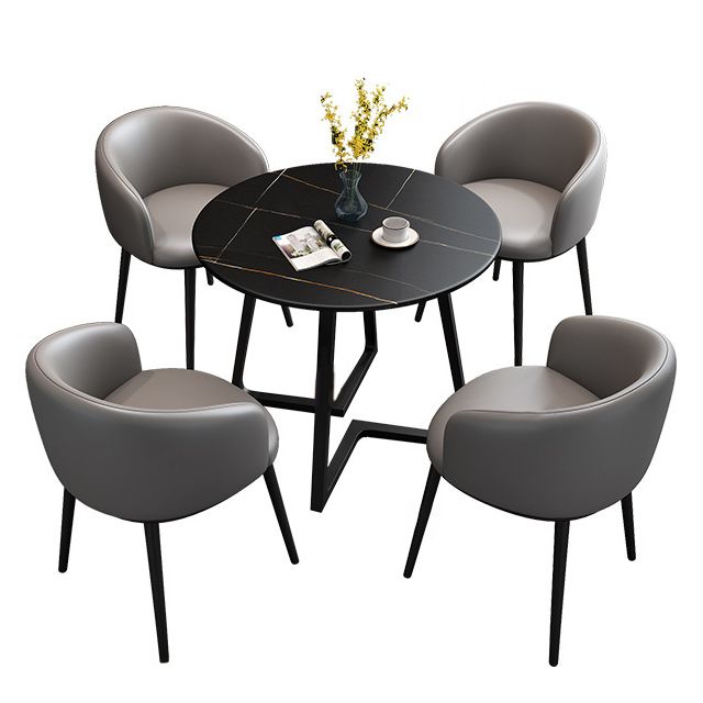 Round Double Pedestal Dining Site Table Contemporary Dinette Table for Home Clearhalo ' dining_table' 'Dining Tables & Seating' 'Dining Tables' 'furn' 'furn_dining_table' 'Furniture' 'furniture_dining_table' 'Kitchen & Dining Furniture' 'kitchen&dining_furn' 'kitchen' 'kitchen_dining_table' 1200x1200_c5f6b14c-6b13-4a72-bc9e-8f82a559b0da