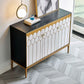 Glam Style Engineered Wood Buffet Table 15.7" Wide Sideboard Cabinet Clearhalo 'buffet_sideboard' 'Buffets & Sideboards' 'furn' 'furn_buffet_sideboard' 'Furniture' 'Kitchen & Dining Furniture' 1200x1200_c5f7f45a-a148-4d87-8cff-06abd787ddda