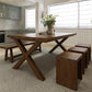 Mesa de comedor de madera de estilo industrial Mesa de comedor rectangular con patas de madera