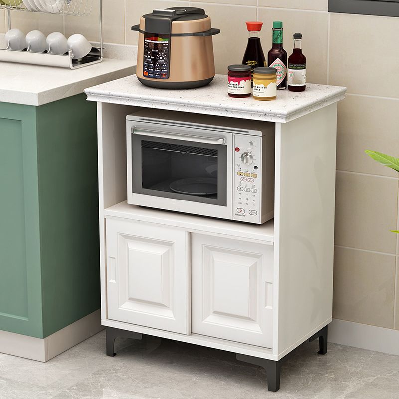 Modern Style Stone Sideboard Dining Room 31.5"H Buffet Server in White Clearhalo 'buffet_sideboard' 'Buffets & Sideboards' 'furn' 'furn_buffet_sideboard' 'Furniture' 'Kitchen & Dining Furniture' 1200x1200_c5f9afa5-7e62-4e97-b41d-9c4cebc5c2c2