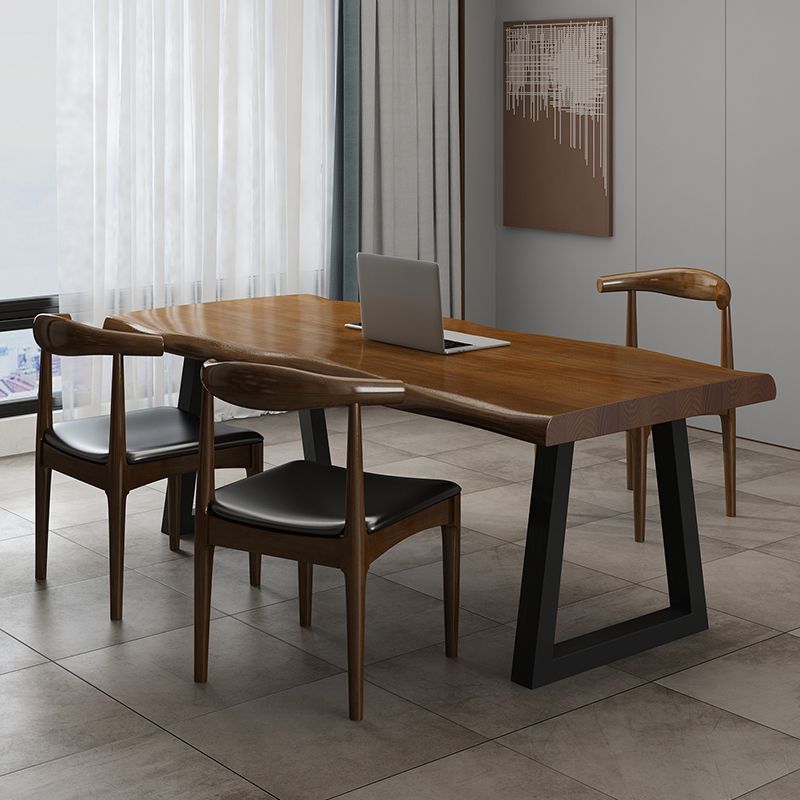 Modern Solid Wood Office Desk Irregular Shape Task Desk with 2-Legs for Office Clearhalo 'furn' 'furn_office_desk' 'Furniture' 'Office Desks' 'Office Furniture' 'office_desk' 1200x1200_c5fac0f8-ead1-4213-97e2-c736925c66ca