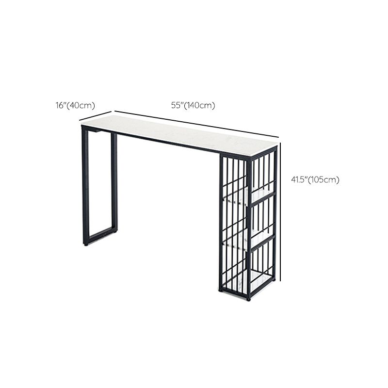 Industrial Style 1/2/3 Pieces Bar Table Set Rectangle Bar Table with Metal Stools Clearhalo 'Bar Furniture' 'furn' 'furn_home_bar_bar_sets' 'Furniture' 'Home Bars & Bar Sets' 'home_bar_bar_sets' 'Kitchen & Dining Furniture' 1200x1200_c5fb1e99-6d1a-4437-93bf-58682143616b
